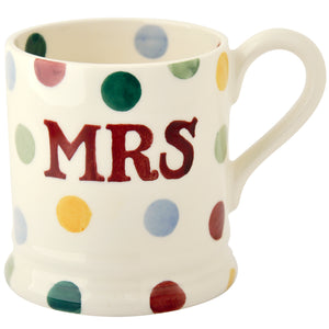 Polka Dot Mr & Mrs 2 1/2 Pint Mugs